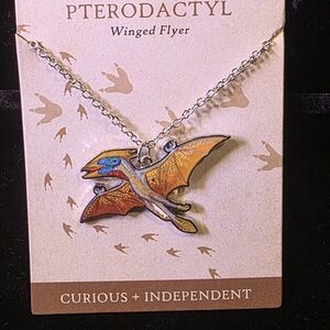 EARTHBOUND Pterodactyl Winged Flyer Necklace - Orange and Blue